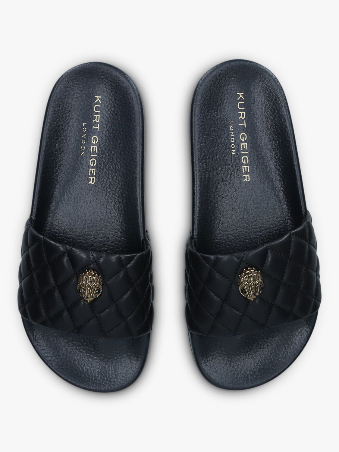 

Kurt Geiger London Meena Eagle Стеганые босоножки-слайдеры, черные