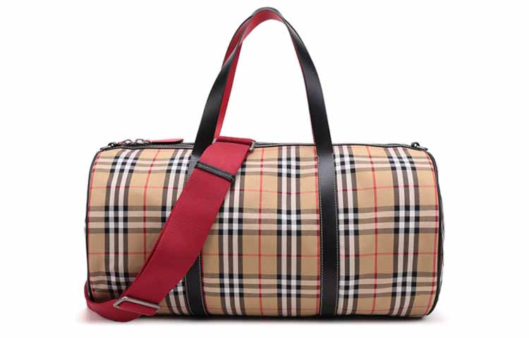 

Хлопковая спортивная сумка дорожная сумка Regular Unisex классическая клетка Burberry, basic set (bag+dust bag)