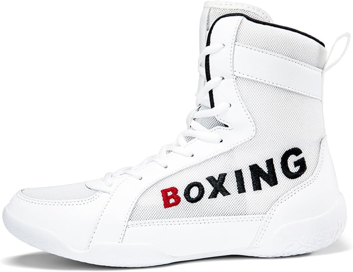 

Мужские боксерские туфли дышащие легкие боксерские ботинки модные кроссовки для борьбы противоскользящие спортивные фитнес-обувь Donfaauk, белый