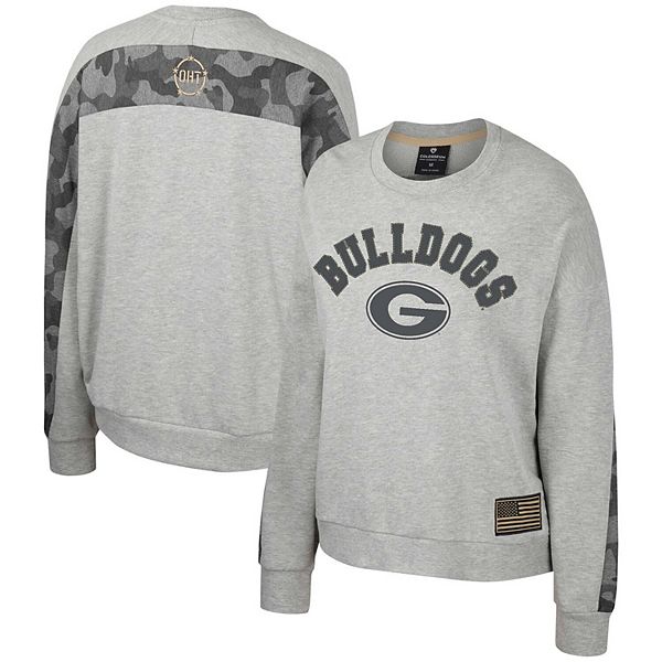 

Женский свитшот dolman heather gray georgia bulldogs oht military appreciation flag rank Colosseum