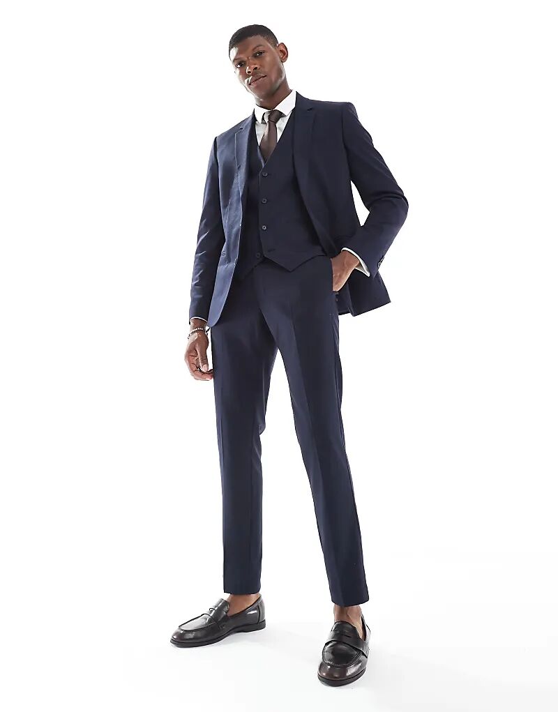 

Узкие брюки ASOS DESIGN темно-синего цвета