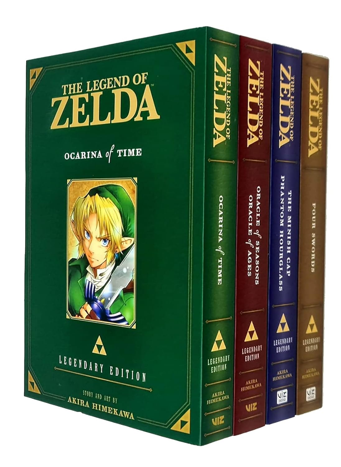 

The Legend of Zelda Legendary Edition Vol 1 2 4 5 Collection 4 Books Set By Akira Himekawa (Ocarina of Time, Oracle of Seasons and Oracle of Ages, The Minish Cap Phantom HourGlass, Four Swords) (Viz Media LLC Ltd)