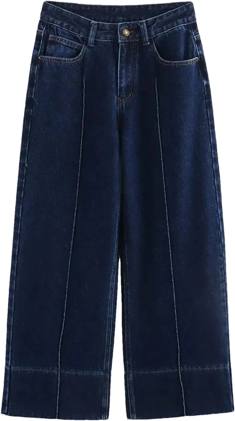 

Женские летние тонкие джинсы High Waisted Loose Wide Leg