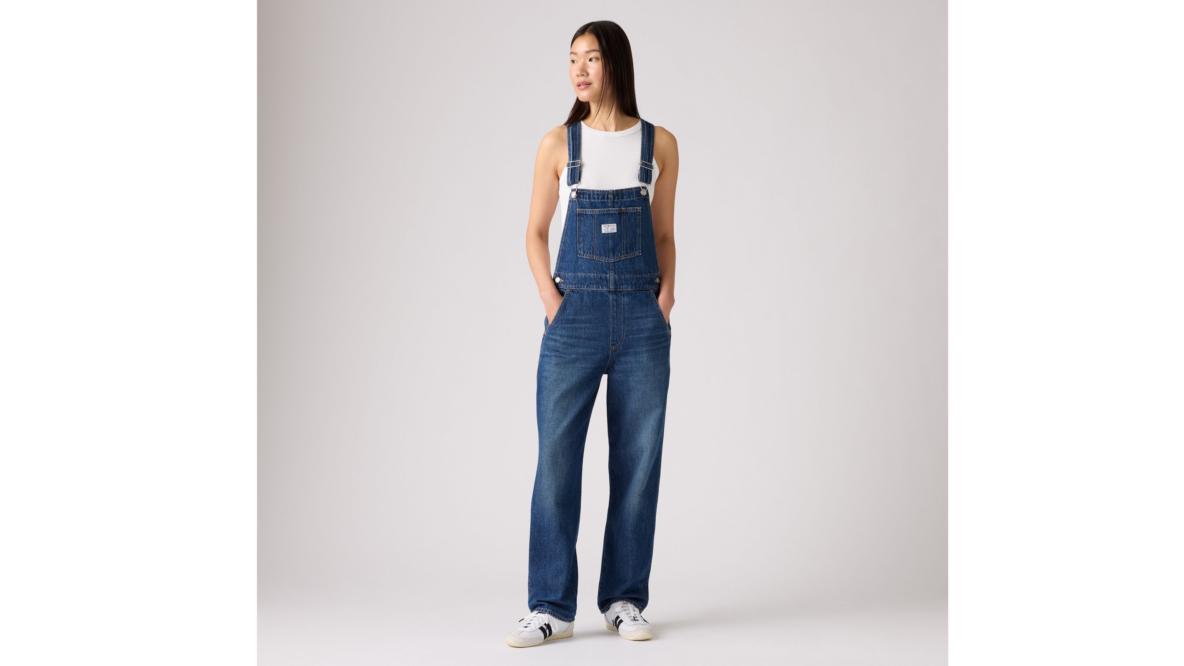 Винтажный джинсовый женский комбинезон Levi's, Propose To Me - Dark Wash — фото 2