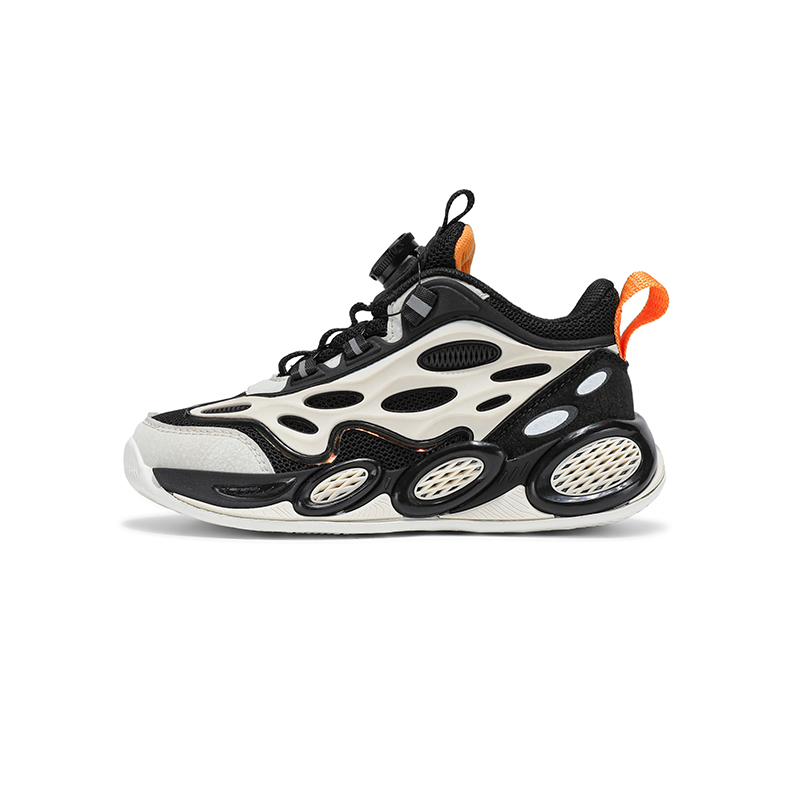 

Амортизирующие, износостойкие, дышащие, низкие детские кроссовки для повседневной носки SHIBU, черный/бежевый