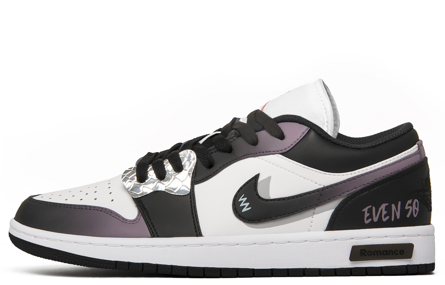 

Кроссовки баскетбольные мужские Air 1 с амортизацией, противоскользящие и износостойкие, низкие, винтажные, фиолетовые черно-белые Jordan