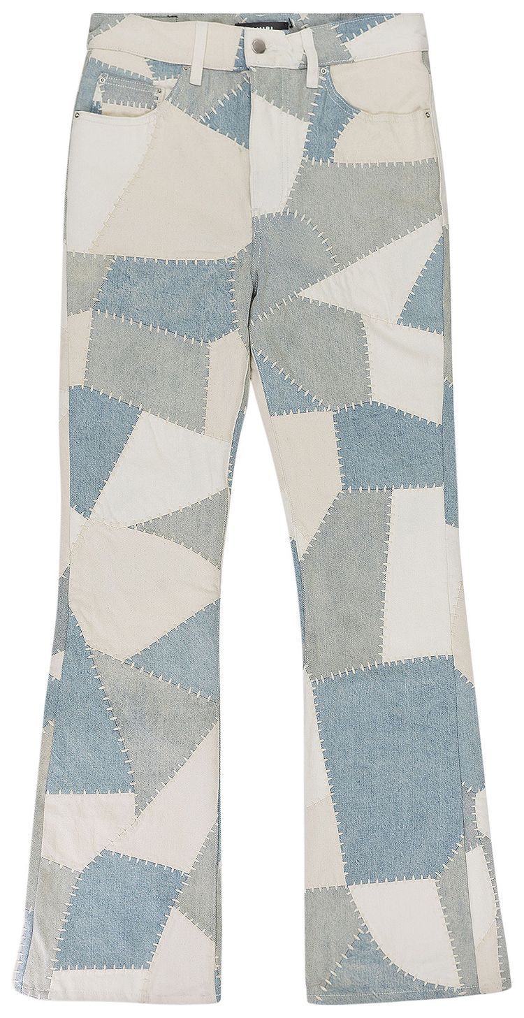 

Джинсы Amiri Patchwork Flare Jeans 'Alabaster', синий