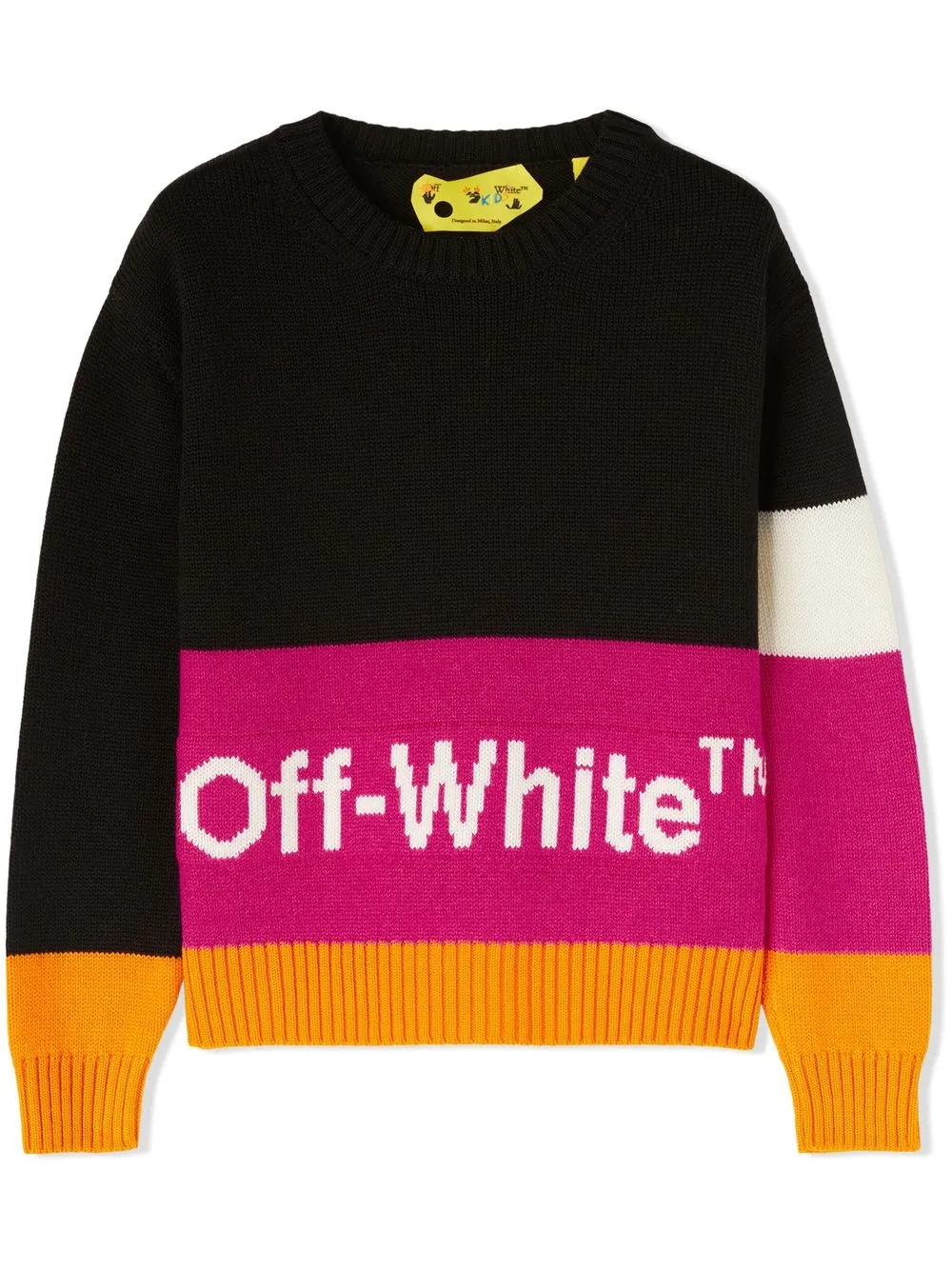 

Джемпер в стиле колор-блок OFF-WHITE KIDS, черный