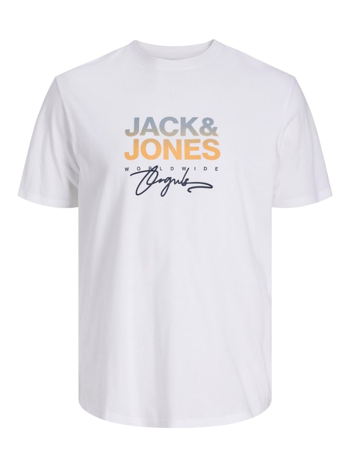 

JACK & JONES PLUS Футболка ярко-белого цвета, Белый, JACK & JONES PLUS Футболка ярко-белого цвета