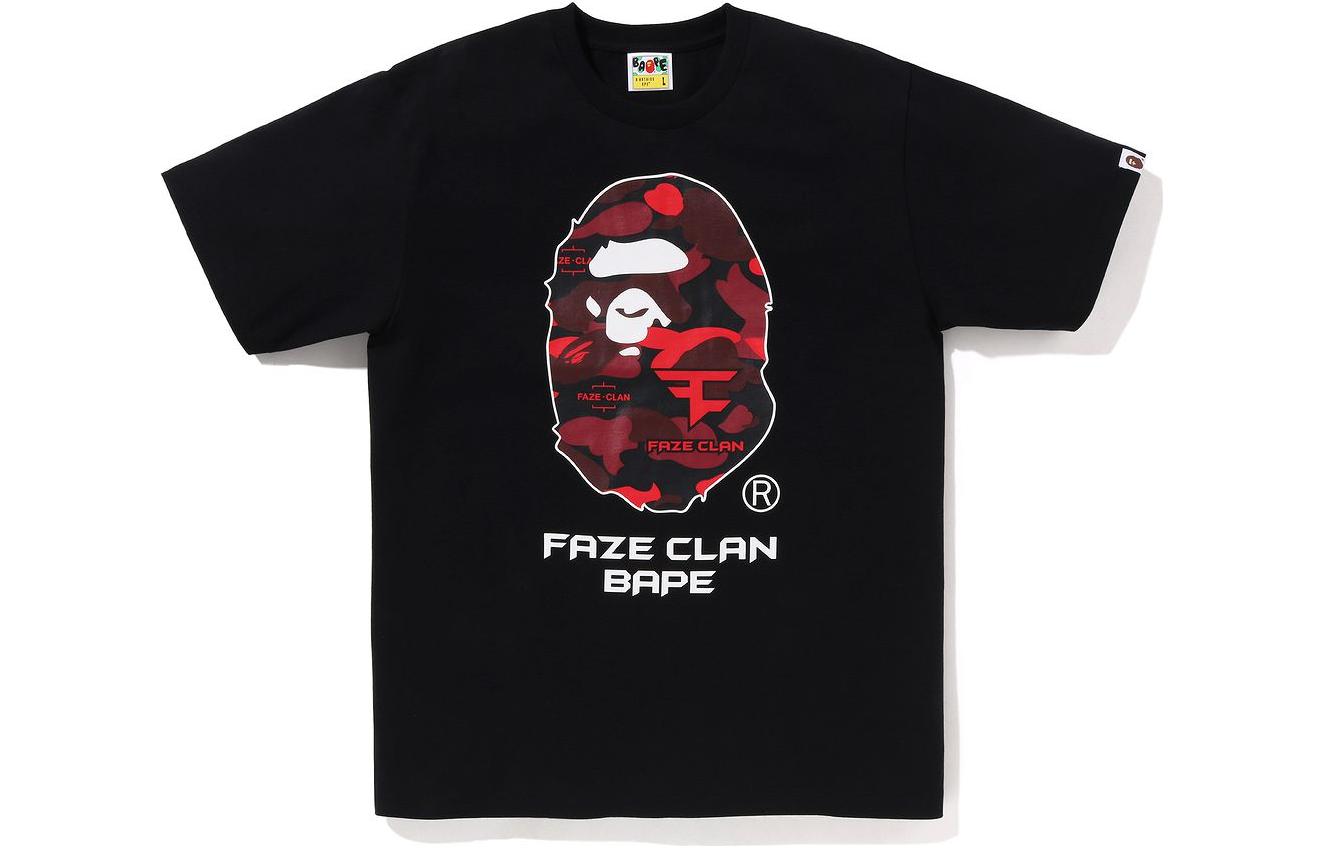 

Футболка BAPE X Faze Clan черная A Bathing Ape, черный