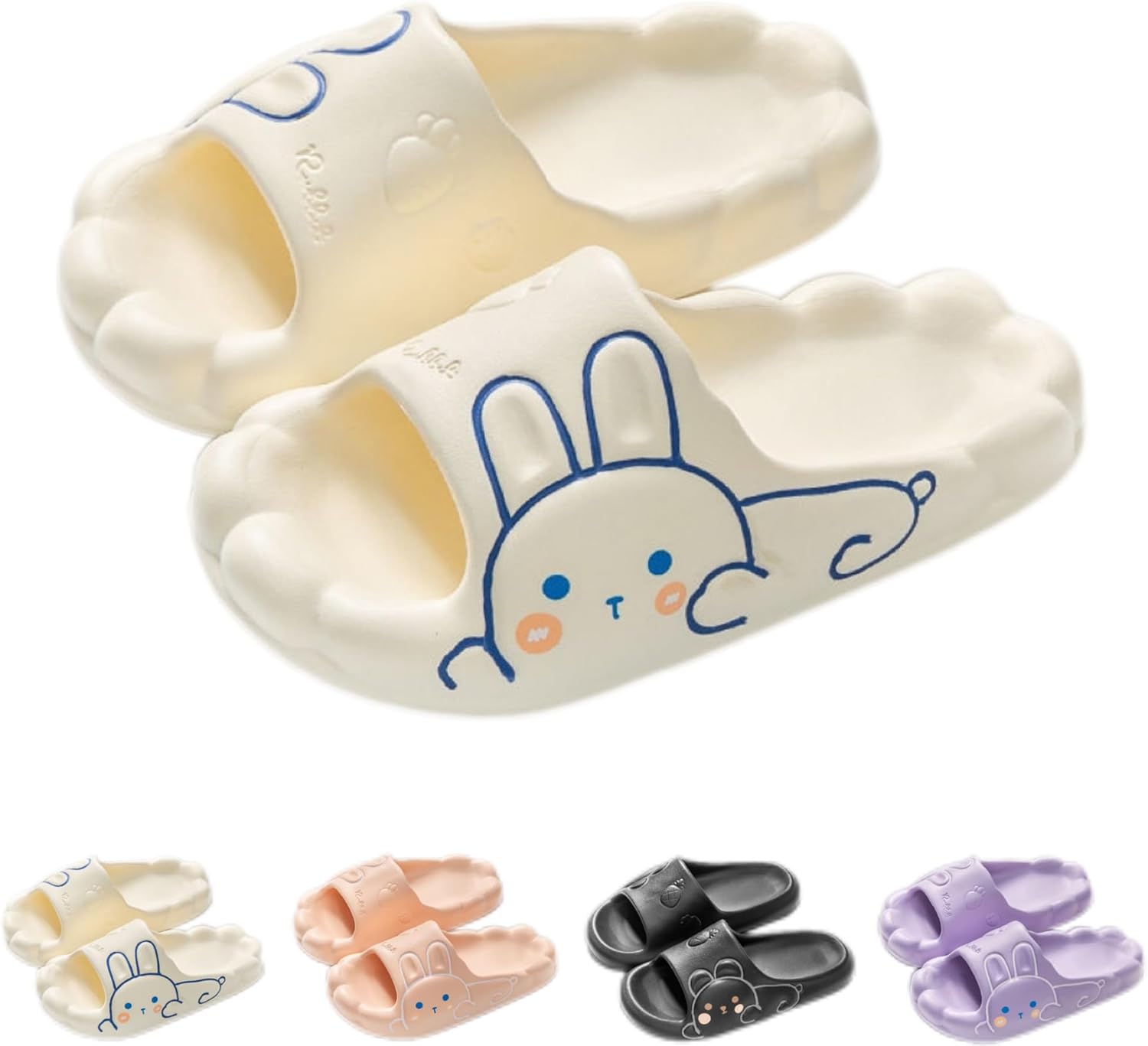 

Тапочки-платформа NTRUEML с кроликом, женские летние домашние милые мультяшные тапочки с кроликом для пары, мужские тапочки для ванной с мягкой подошвой и противоскользящим эффектом, белый
