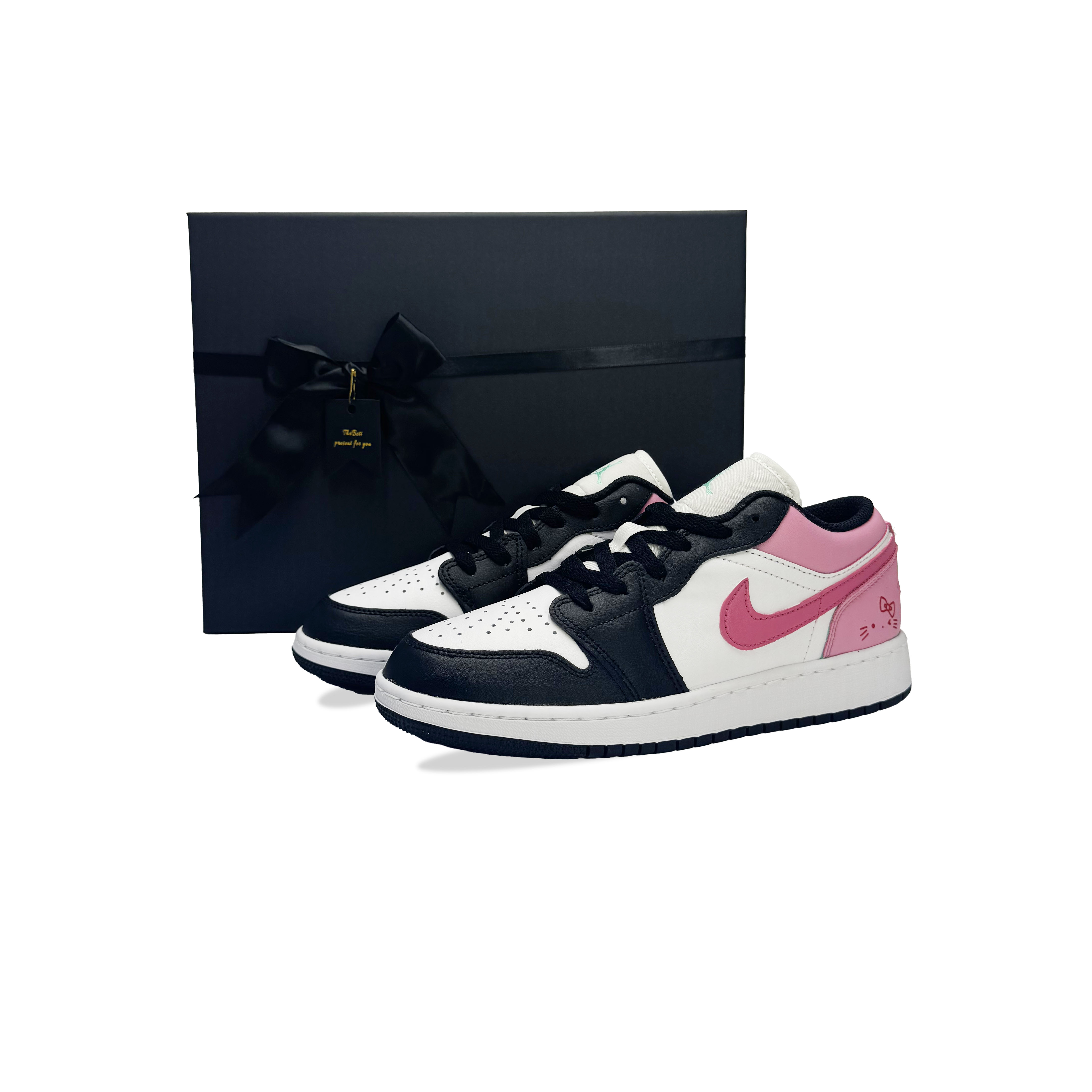 

Кроссовки Air Jordan 1 Vintage Basketball Shoes Women's Low-top Pink/white/black, черный