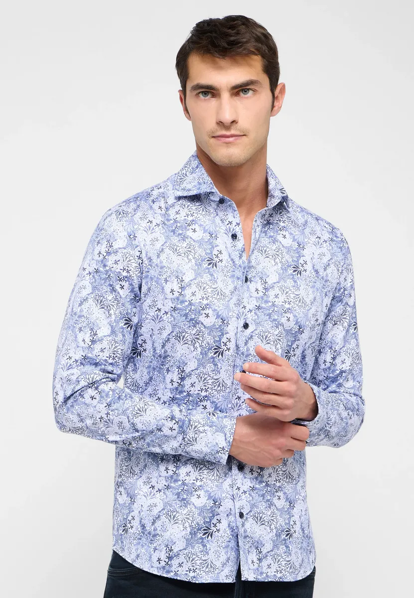 

Рубашка Eterna с длинными рукавами "SLIM FIT", синий