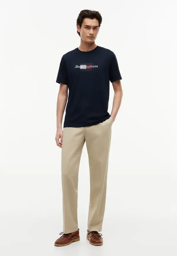 Футболка Tommy Hilfiger Script Flag Regular Tee Brand Love Print, пустынное небо — фото 2