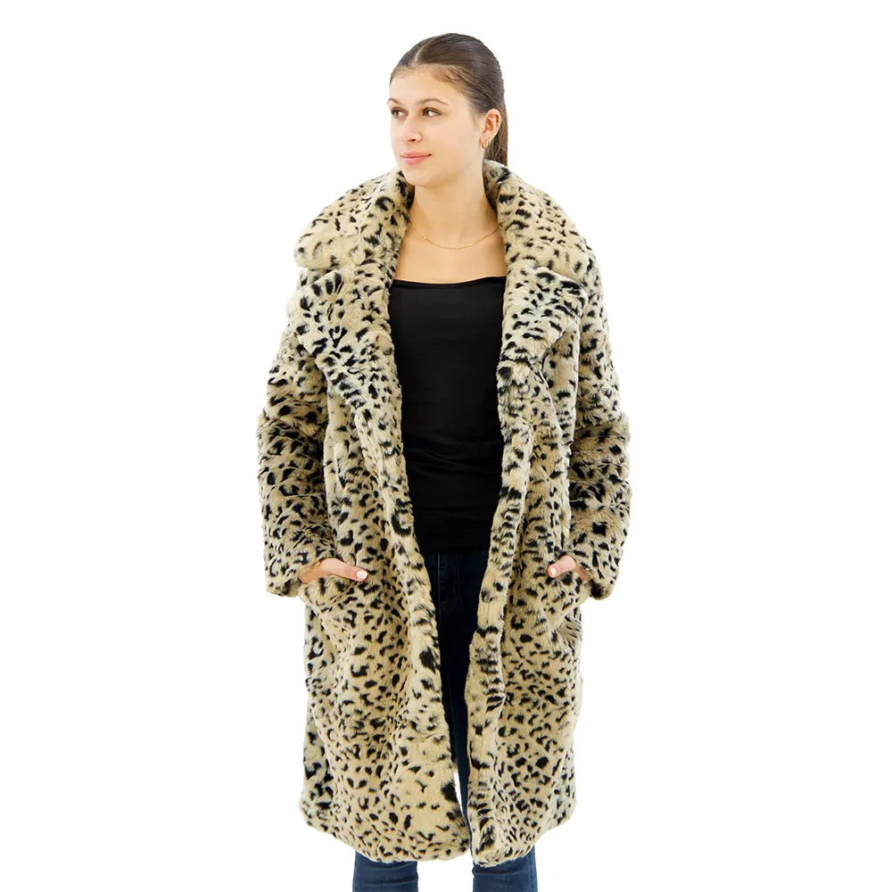 

Куртка Superdry Vintage Long Faux Fur Coat, бежевый