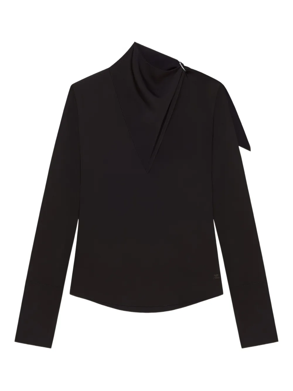 

Блузка асимметричного кроя Courrèges, черный