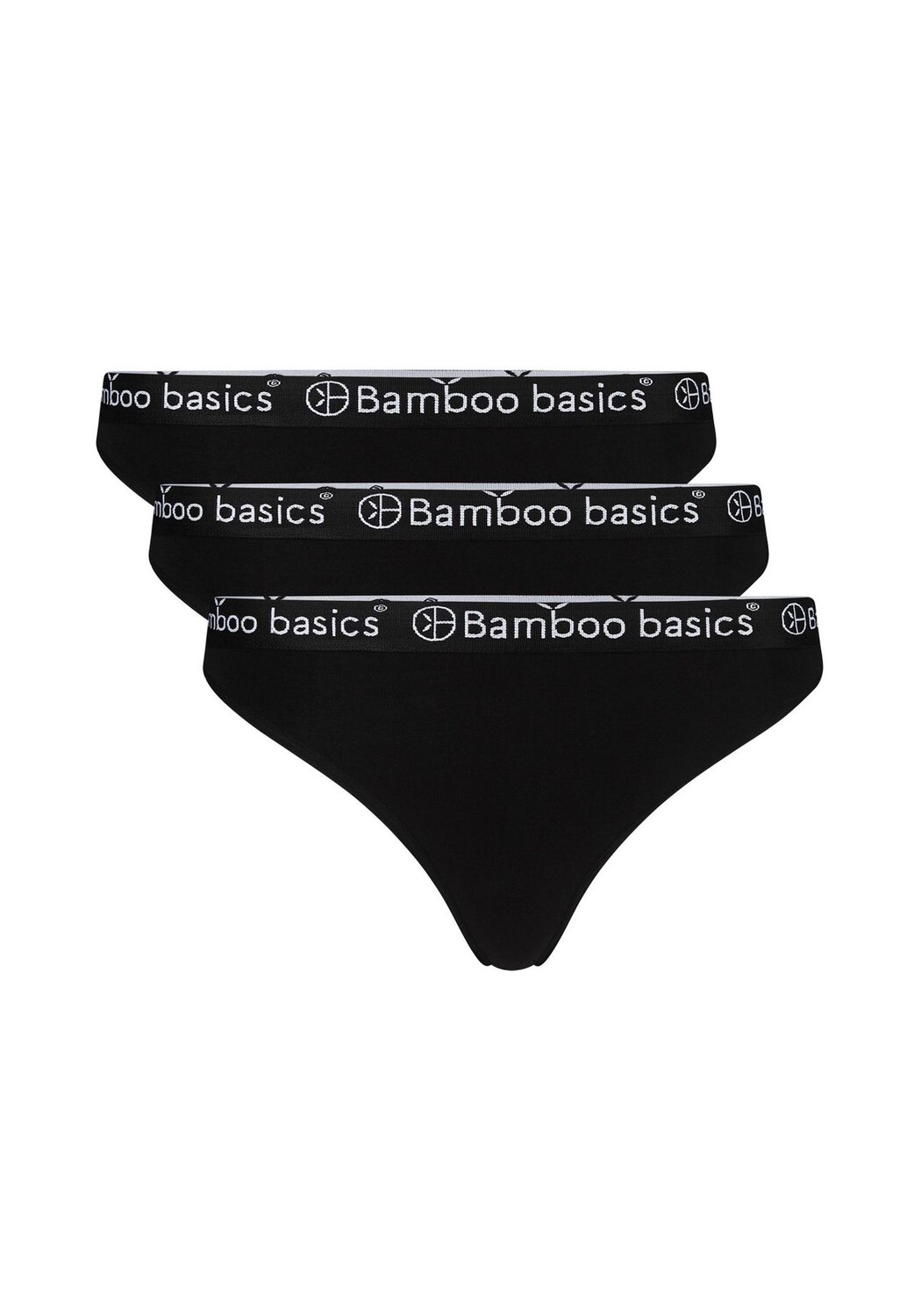 

Женские стринги EMMA, 3 шт., пояс с логотипом, дышащие, одинарный джерси Bamboo Basics, черный