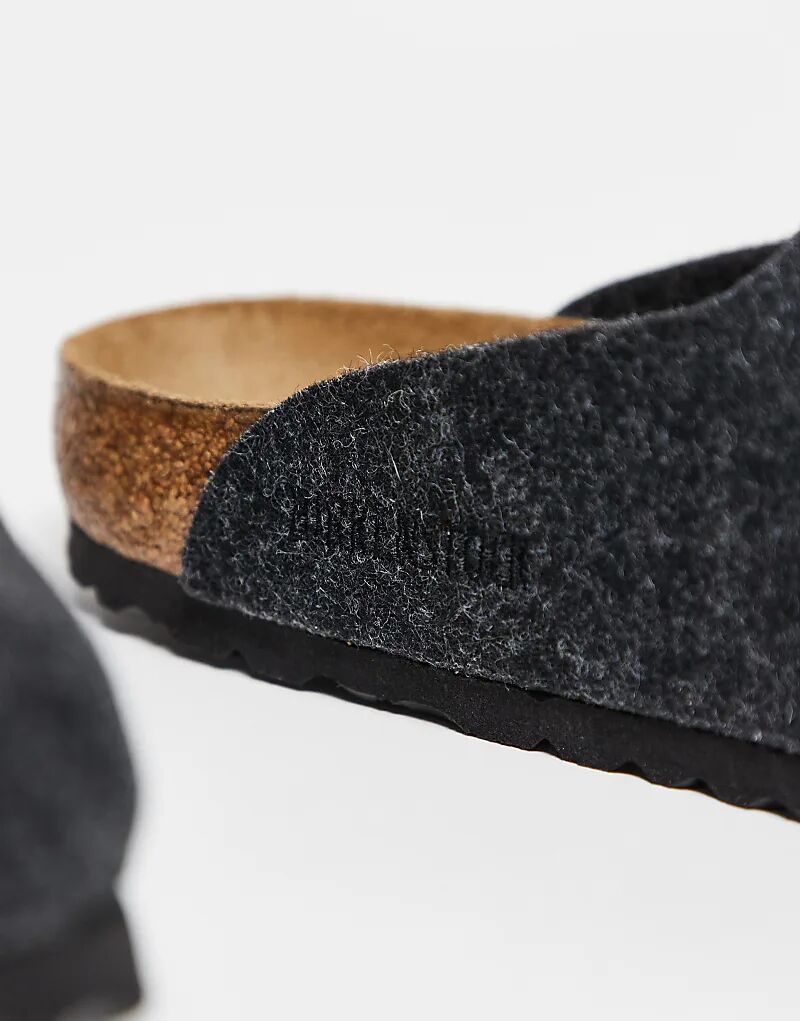 Тапочки Birkenstock унисекс Amsterdam Homeshoes антрацитового цвета — фото 2