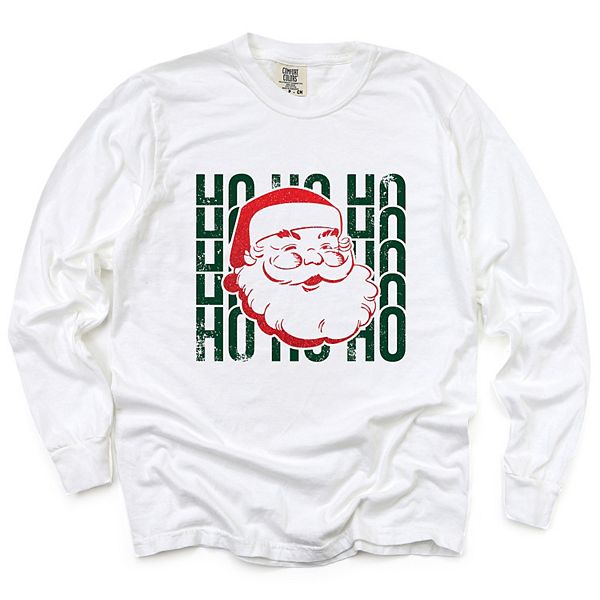 

Ho ho ho glitter santa - женская футболка с длинным рукавом, окрашенная в стиле garment dyed Simply Sage Market, White, Белый, Ho ho ho glitter santa - женская футболка с длинным рукавом, окрашенная в стиле garment dyed Simply Sage Market, White
