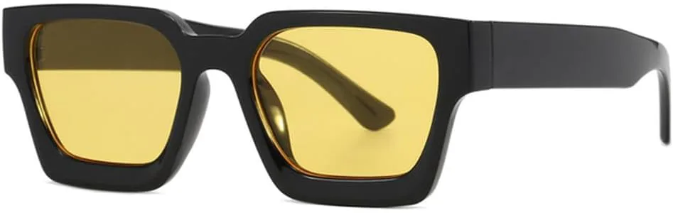 

Винтажные солнцезащитные очки LVTFCO для женщин, большие солнцезащитные очки для мужчин, ретро-очки зеленого цвета, защита от УФ-излучения UV400, Black Yellow