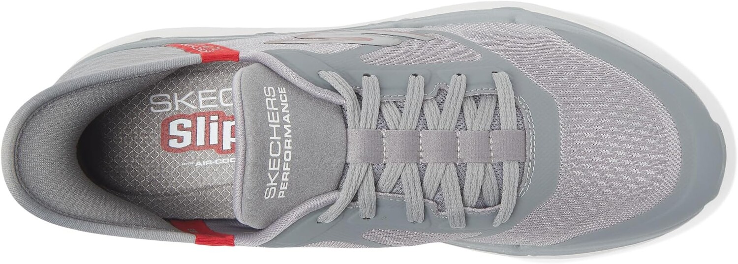 Кроссовки SKECHERS Max Cushioning Premier Ascendant Hands Free Slip-Ins, цвет Gray/Red — фото 2