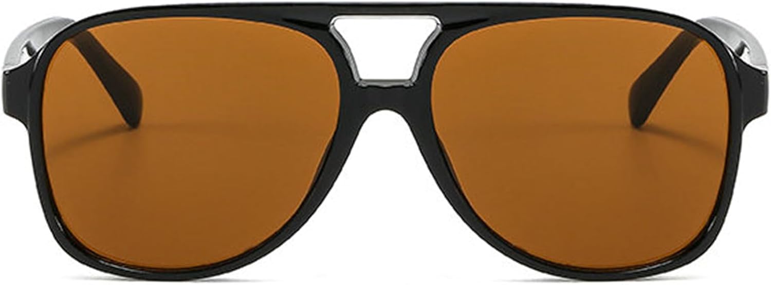 

Винтажные солнцезащитные очки Willochra большого размера с двойной оправой в стиле «пилот» 70-х годов, классические, с квадратной оправой, для путешествий, F28, Black Deep Tea