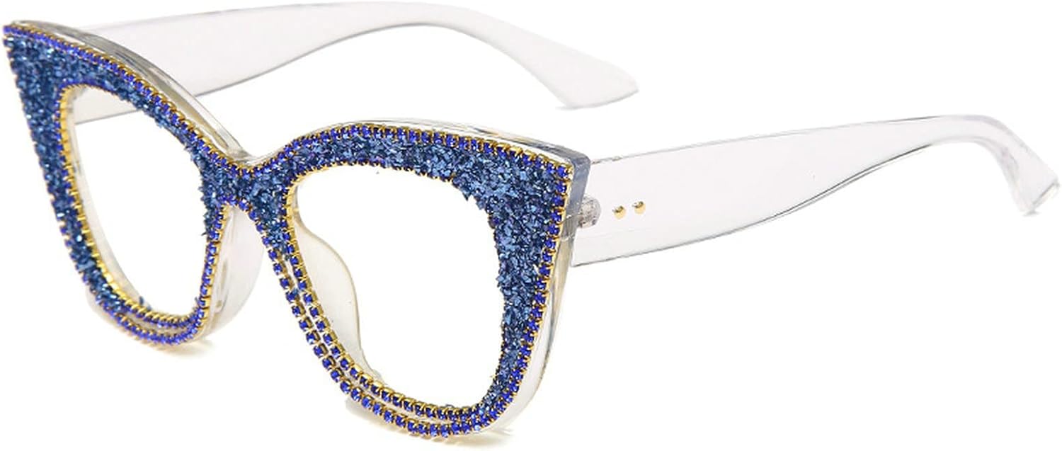 

Модные солнцезащитные очки большого размера с крупными стразами в форме «кошачьих глаз» для женщин, винтажные солнцезащитные очки в форме бабочки с бриллиантами, элегантные женские очки mincl, Clear&blue