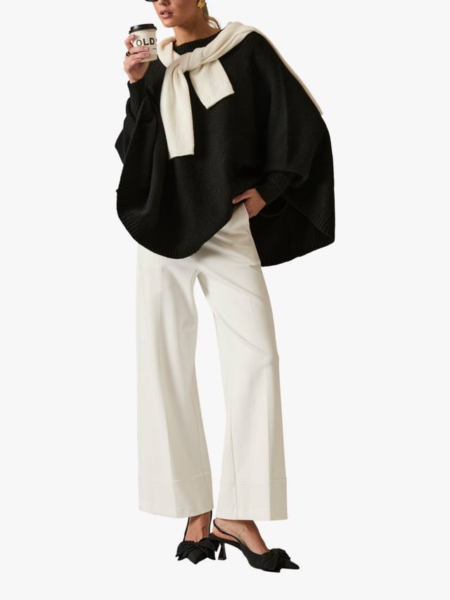 

Джемпер с лодочкой и фактурной вязкой James Lakeland, Black