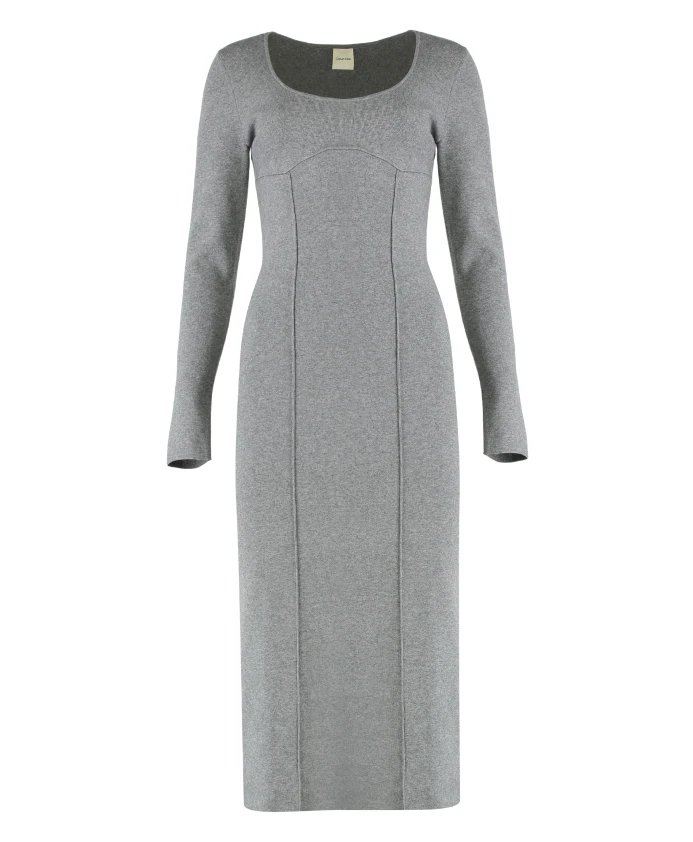 

Технологичное облегающее платье миди Calvin Klein, серый