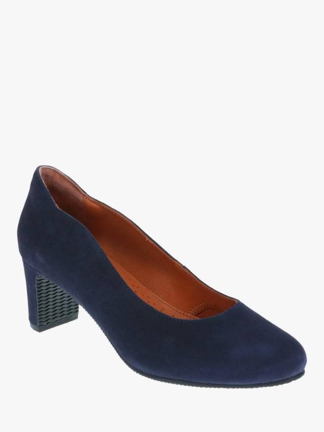 Туфли Zoey на каблуке из кожи для широкой стопы Jones Bootmaker, Navy — фото 2