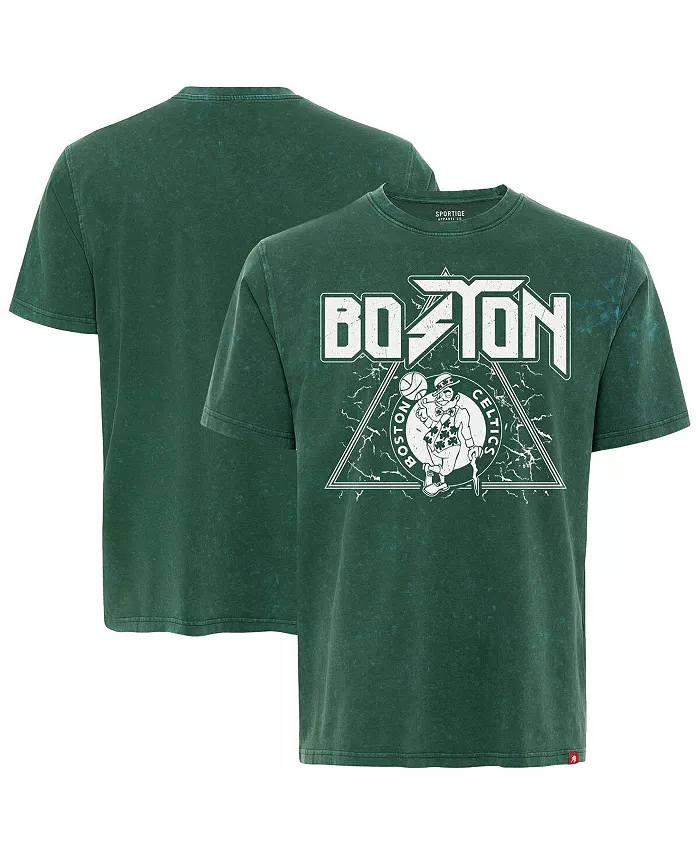 

Мужская футболка Boston Celtics Distressed Rock Roll Collection Angus Premium Mineral Wash зеленого цвета Sportiqe
