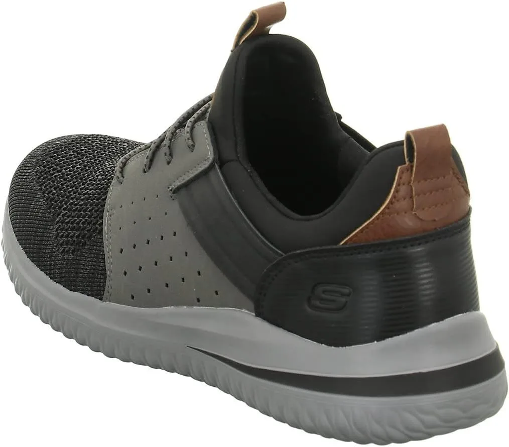 Мужские походные кроссовки Skechers с вязаным верхом и шнуровкой на резинке, серый — фото 4