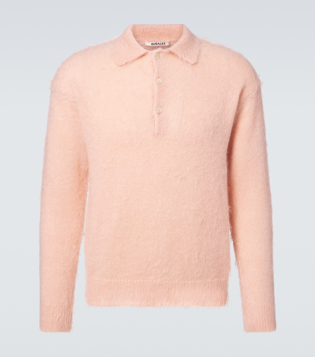 

Поло из мохера и шерсти Auralee, Pink Beige