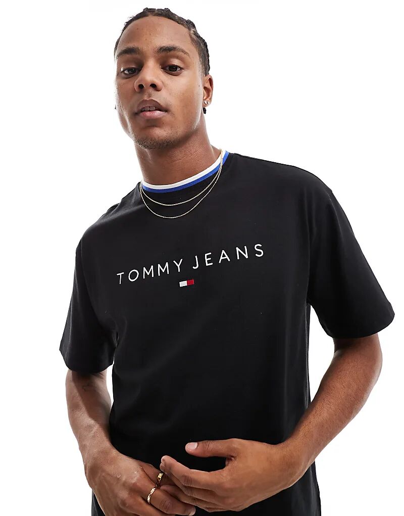 

Футболка с линейным логотипом черного цвета Tommy Jeans