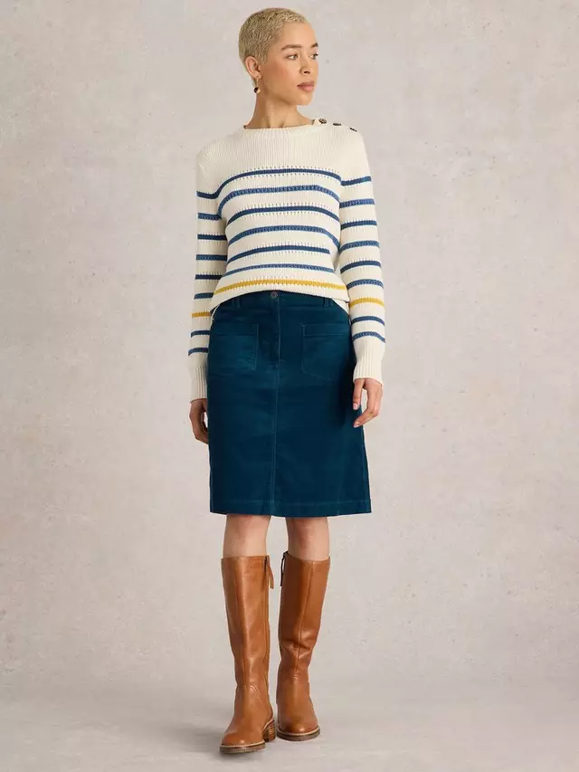 

Юбка White Stuff Melody Organic Cotton Blend Corduroy, цвет teal