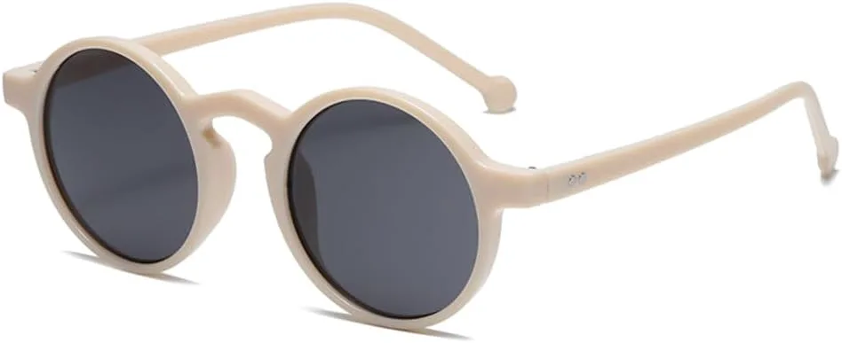 

Женские солнцезащитные очки 2027 года, маленькие круглые, винтажные, коричневые, с круглой оправой и заклепками, защита от ультрафиолета UV400 MTZJH, Beige