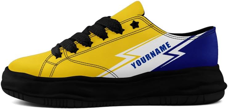 

Кроссовки AWSOLE Custom Platform Canvas для мужчин и женщин, модные низкие повседневные туфли, классические удобные обувь для ходьбы, синий/желтый