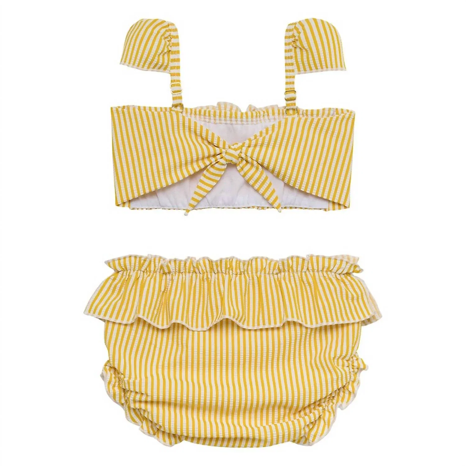 Детский мини-бикини-комплект "Кабана" в полоску "канареечный" Montce, Canary Stripe — фото 3