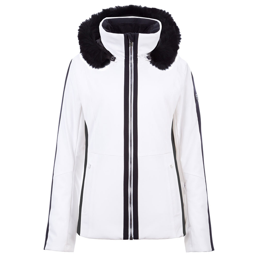 

Утепленная лыжная куртка Fera Daniella с натуральным мехом (женская) - бело-черная, White/Black