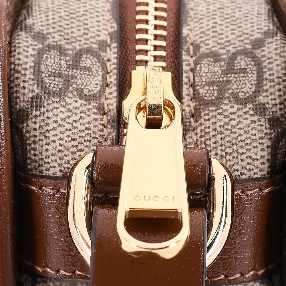 

GUCCI Canvas With Leather Crossbody Bags Mini Unisex Ebony & Brown