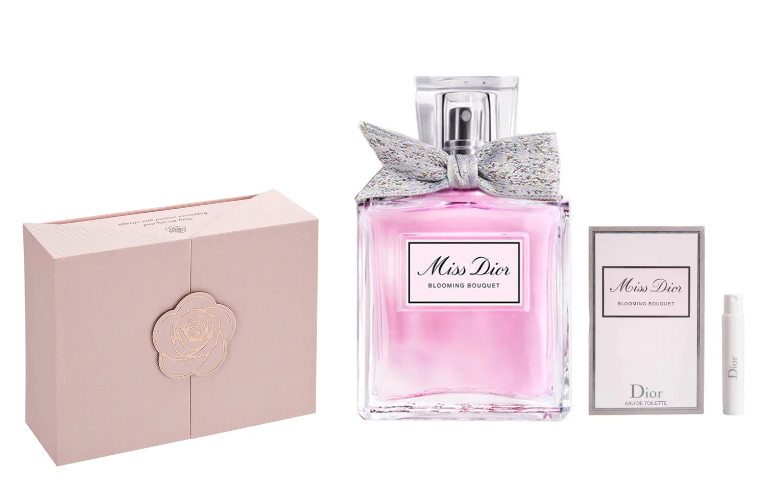 DIOR Набор духов Floral Sweetheart Beloved, туалетная вода цветочная, Dior Floral Sweetheart Light Fragrance 100ml+Dior Floral Sweetheart Trial Size+Camellia Pink Box