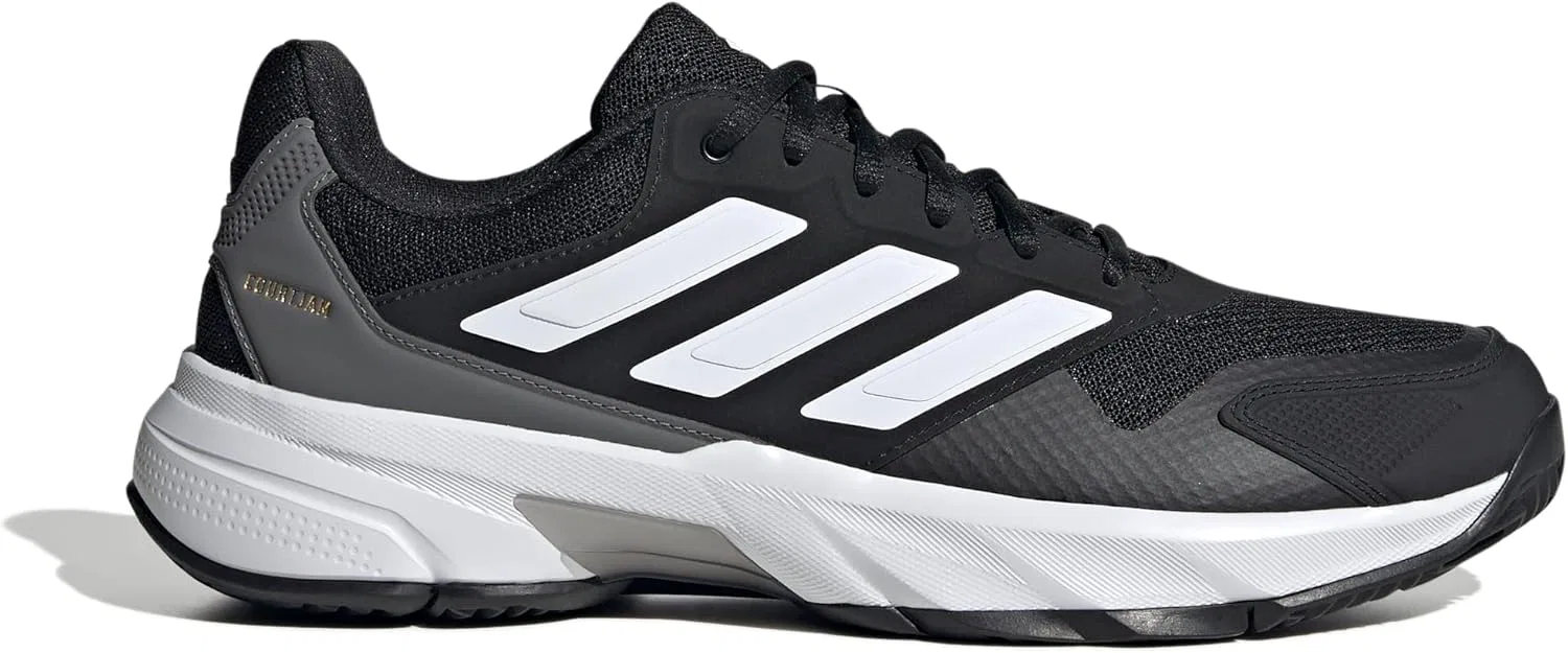 Мужские теннисные кроссовки Adidas Courtjam Control 3, Core Black Ftwr White Grey Four — фото 2