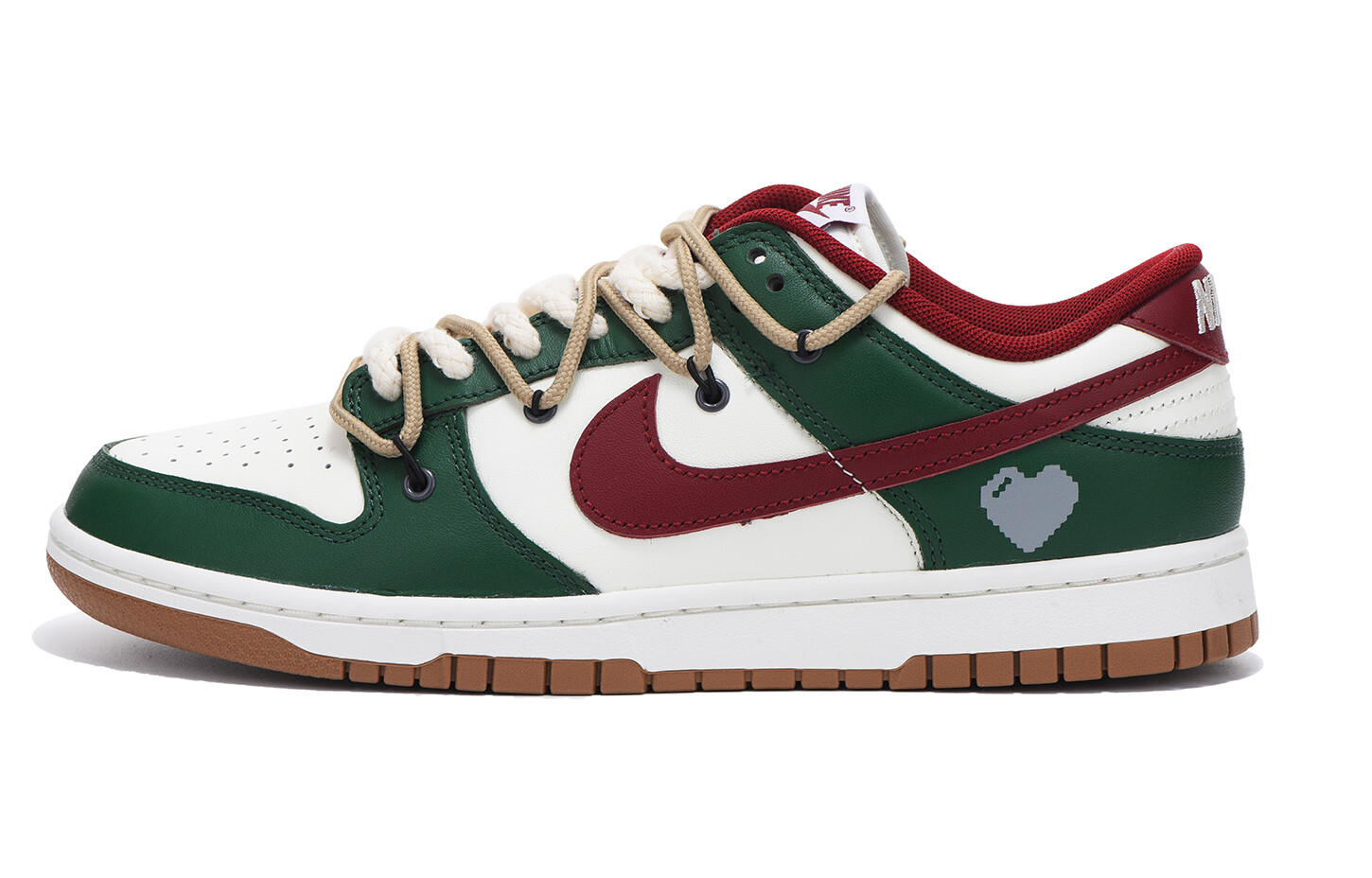 

Кроссовки Nike Dunk Skateboard Shoes Men Low-Top White Green Red, черный/белый