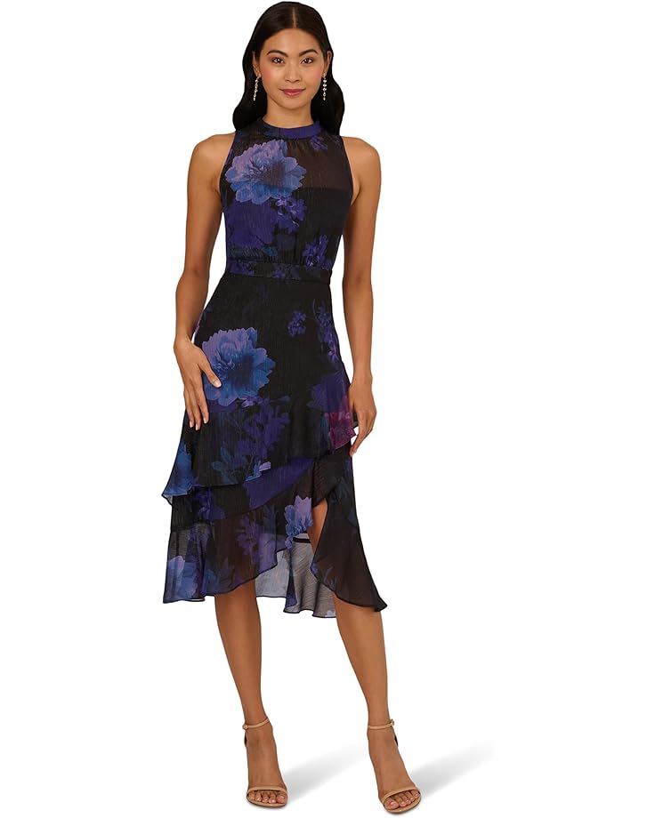 

Женское платье миди с блестками на запах Adrianna Papell, Black Multi