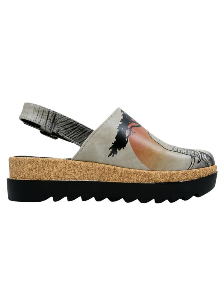 Сандалии на плоской подошве Dogo Akita Sandalen - Sunset Animals, серый — фото 3