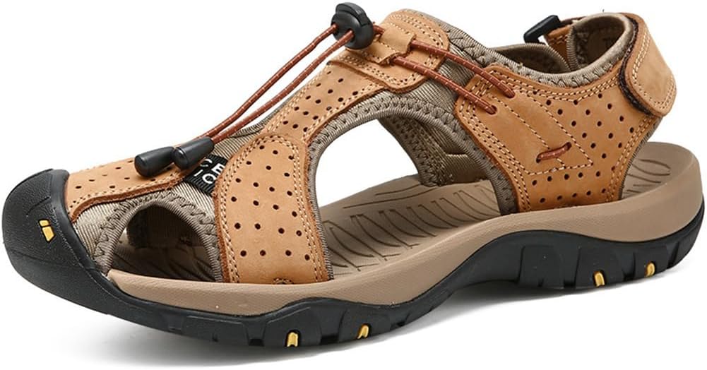

Мужские повседневные сандалии Rojeam для ходьбы, пляжные туфли с закрытым носком, спортивные сандалии для активного отдыха, летние сандалии для походов и треккинга, желтый