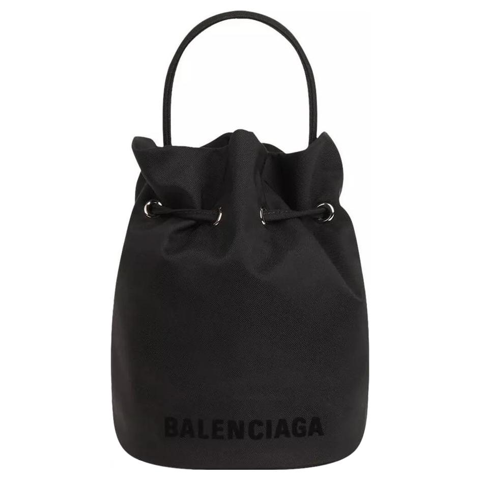 

Balenciaga Сумка-ведро wheel polyamide, сумка через плечо, кроссбоди, женская ручная кладь extra small black