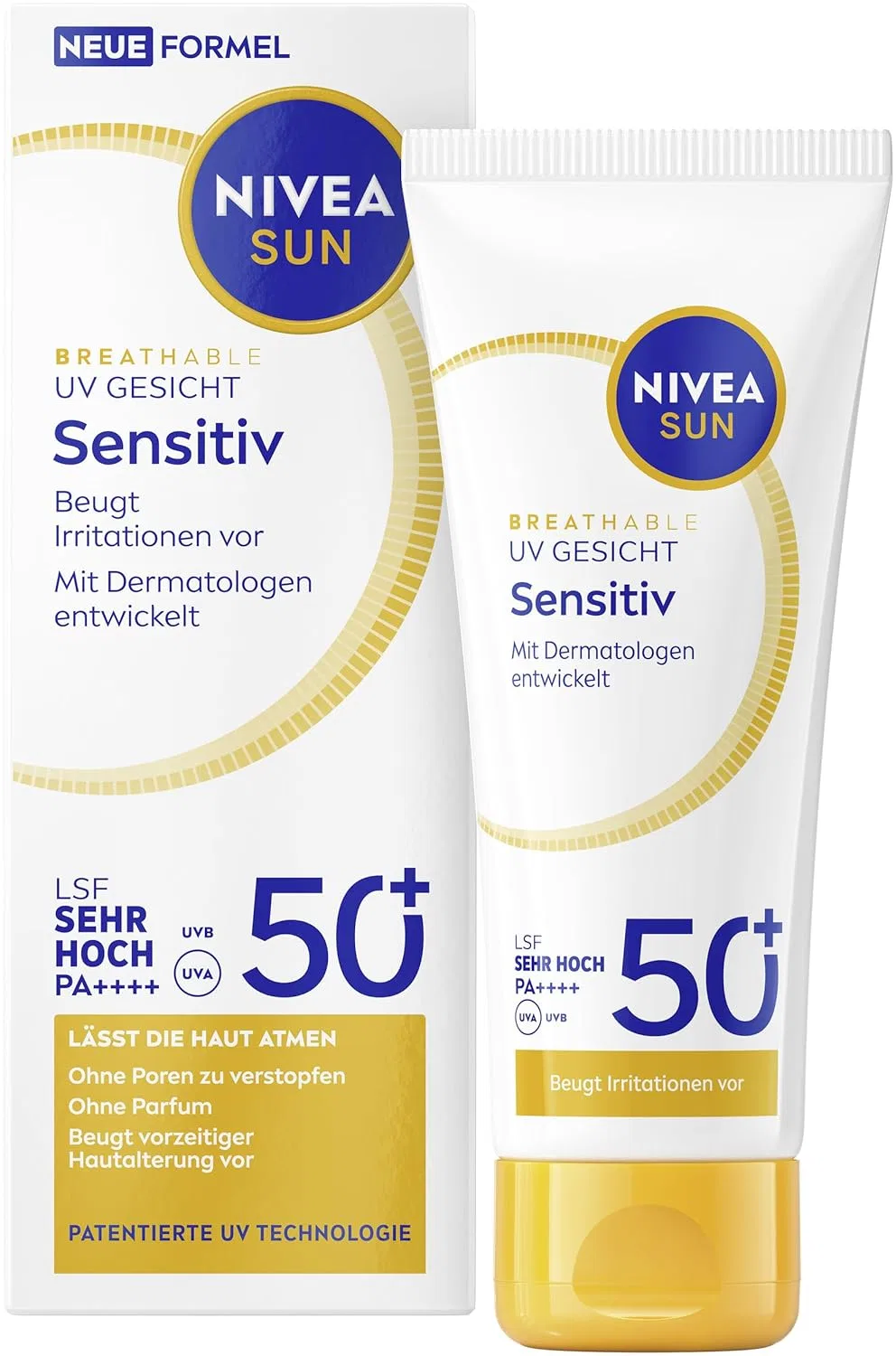 Солнцезащитный крем для чувствительной кожи SPF 50+ «UV Face Sensitive» от NIVEA SUN Nivea Sun