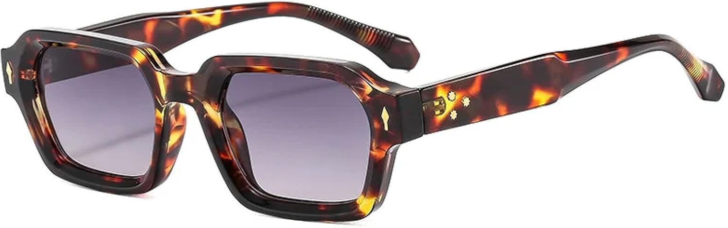 

Солнцезащитные очки с защитой от УФ-излучения UV400 | Небольшие градиентные очки в стиле панк | Для женщин и мужчин | Для занятий спортом на открытом воздухе и вождения DSVIGF, Leopard-gray