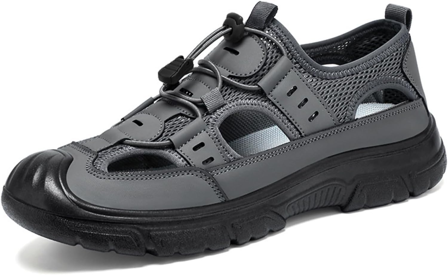 

Мужские походные сандалии - дышащие закрытые водонепроницаемые обувь для улицы, легкая подошва из ПВХ, удобная модель с легким надеванием для походов в горы и повседневных приключений Azttoztto, серый